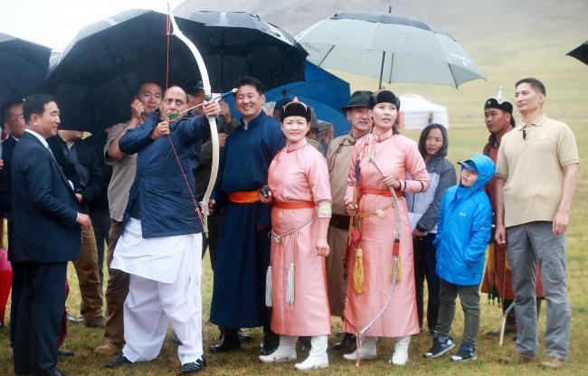 Home Minister Rajnath Singh visits Mongolia 