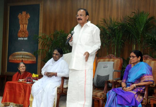 Amma is a great inspiration to the people who wanted to do something to society: Vice President Naidu