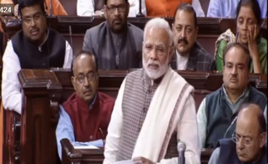 Prime Minister Narendra Modi targets Congress in Parliament 