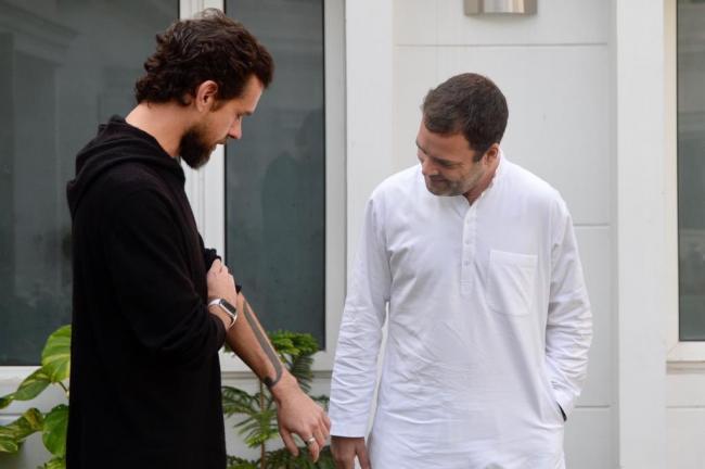 Twitter co-founder and CEO Jack Dorsey meets Rahul Gandhi 