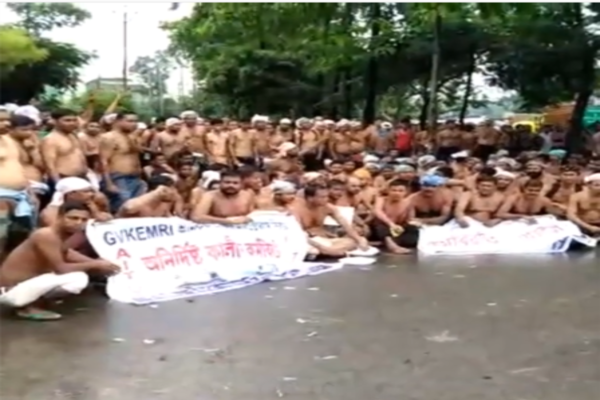 Ambulance service employees stage half nude protest in Guwahati
