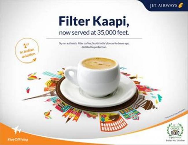 Jet Airways to serve Filter Coffee on select Intl. flights