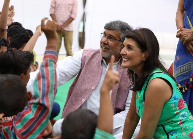 US Ambassador to United Nations Nikki Haley meets Kailash Satyarthi, visits Mukti Ashram