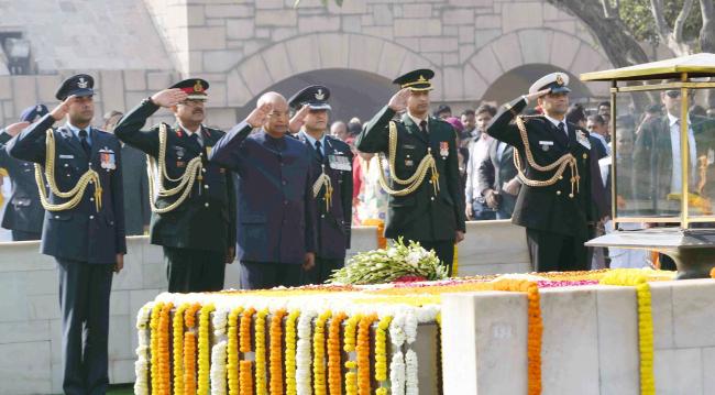 President Kovind, PM Modi and others attend Martyrs' Day ceremony at Rajghat
