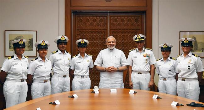 PM Modi urges INSV Tarini'a all-women crew to write about their experience of circumnavigating the globe