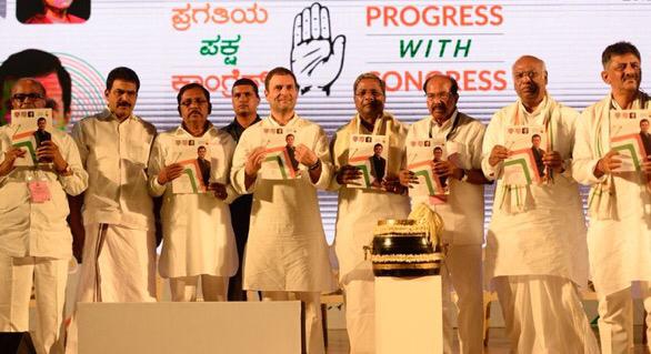 Rahul Gandhi unveils Congress manifesto for Karnataka poll, calls it Karnataka's Mann ki Baat
