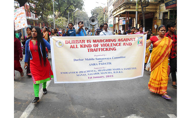  Kolkata sex workers march against trafficking of women and children