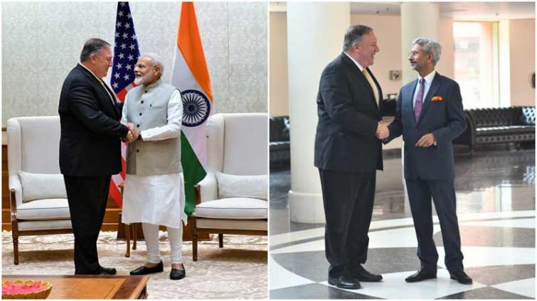 US Secretary of State Mike Pompeo meets PM Modi, S Jaishankar
