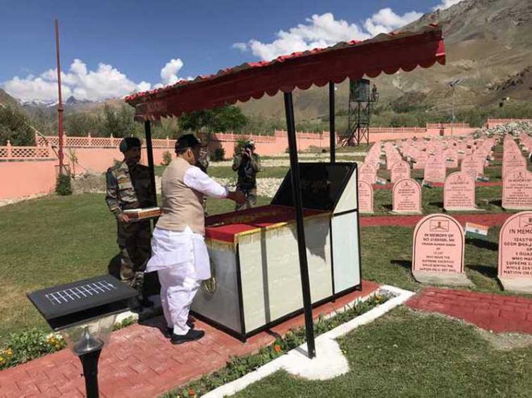Rajnath Singh visits Jammu and Kashmir, pays tribute at Kargil war memorial