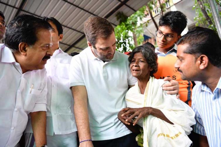 Death toll in Kerala flood touches 76, Rahul Gandhi in Wayanad