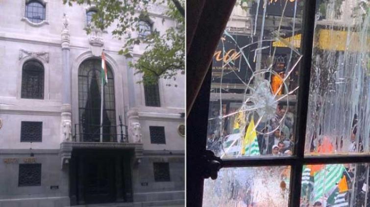 India describes attack on its High Commission in London as 'unacceptable'