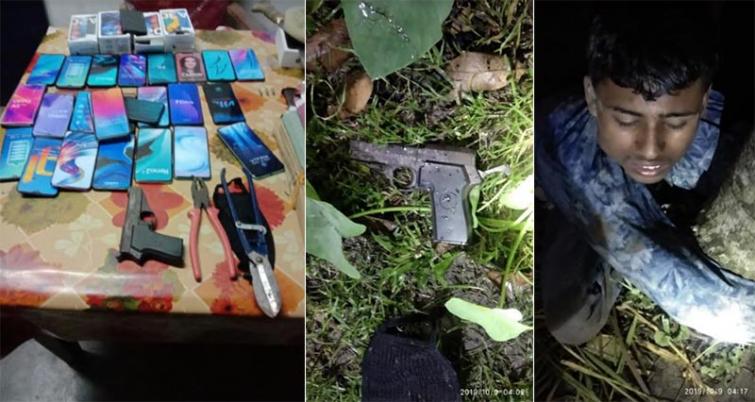 Dacoit arrested with arms and 25 mobile handsets in Assamâ€™s Nagaon district