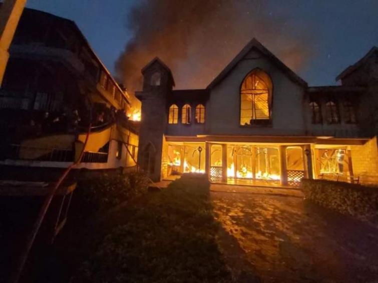 Shillong: Century-old church building gutted in massive fire, couple die