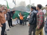 Pakistani flags burnt in Pune