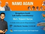 BJP's candidate from Bangalore South seat Tejasvi Surya promises to become a committed ambassador of Modi