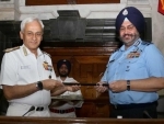 Air Chief Marshal BS Dhanoa receives Baton of Chairman COSC