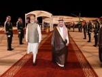 PM Modi lands in Saudi Arabia