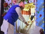 Indian PM Narendra Modi visits Varanasi, lays foundation stone of Guru Ravidas Birth Place Development Project 