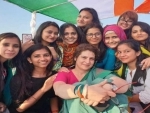 Priyanka Gandhi interacts with Allahabad University students