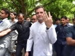Rahul casts his vote, says love will triumph over hatred