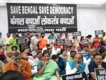 BJP leaders protest in New Delhi against Mamata Banerjee's 'goondaism'
