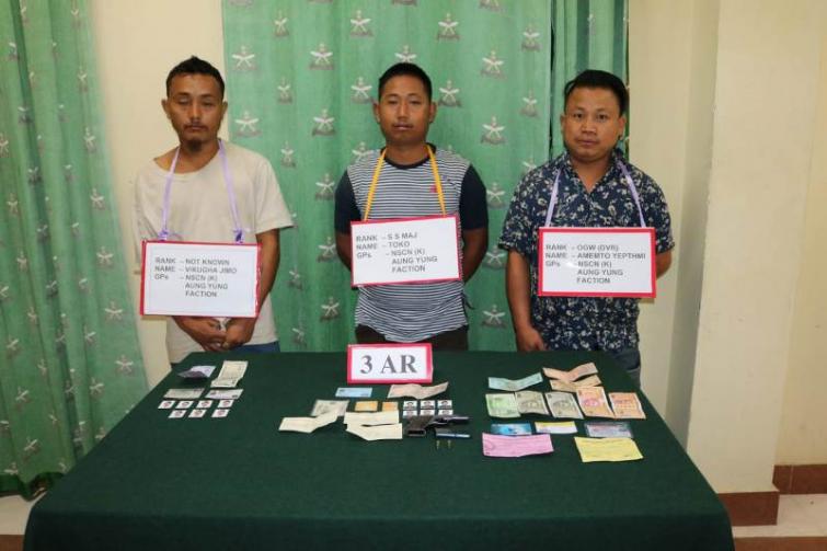 Assam Rifles troops apprehend three NSCN (K) cadres with arms in Nagaland