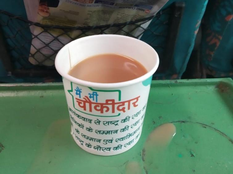 Railways withdraw paper tea cups with Modi's chowkidaar campaign printed on them