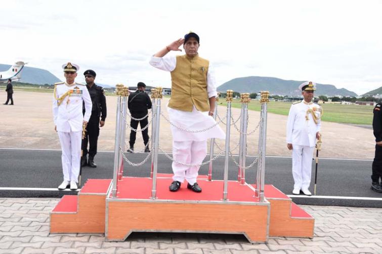 Defence Minister Rajnath Singh visits Visakhapatnam