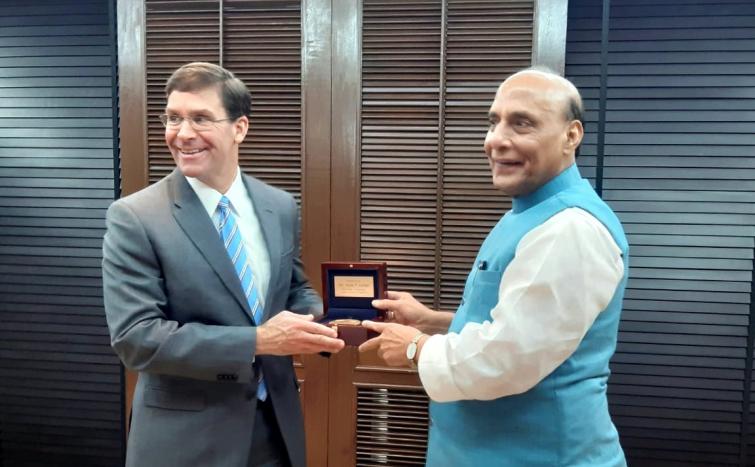Rajnath Singh meets US Secretary of Defence Dr Mark T Esper on the sidelines of ADMM-Plus in Bangkok