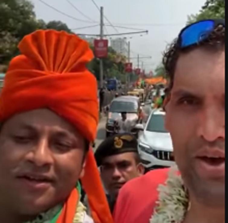 Great Khali campaigns for BJP candidate from Jadavpur Lok Sabha seat Anupam Hazra