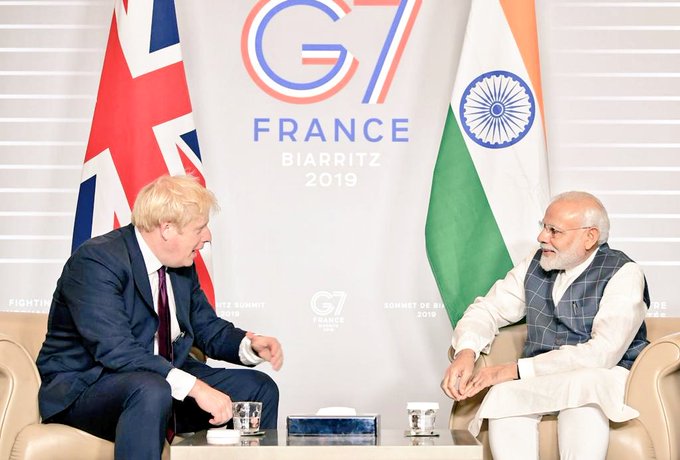 Narendra Modi reaches France for G7 Summit, meets British PM Boris Johnson