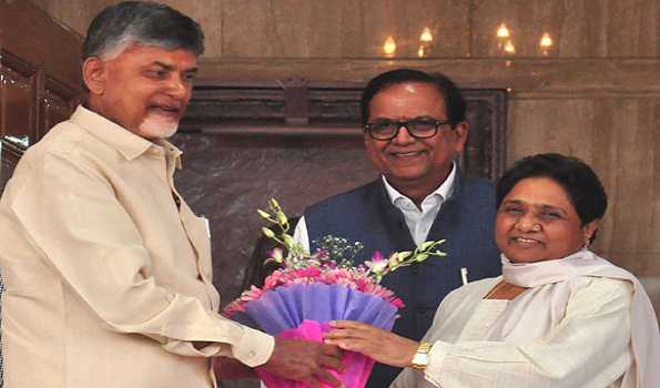 Opposition unity: Chandrababu Naidu meets Akhilesh Yadav, Mayawati over opposition unity post LS polls