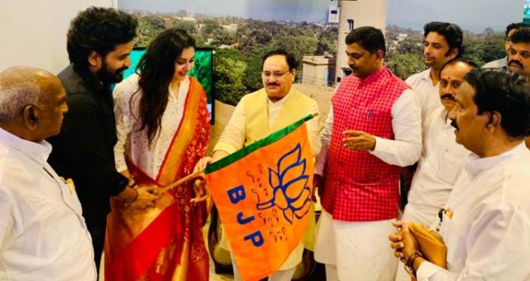 Actors Radharavi, Namitha joins BJP
