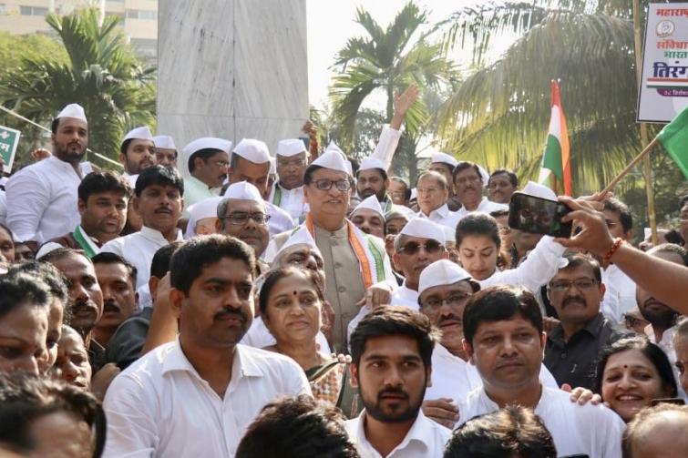 Congress takes out 'Save Constitution' march in Mumbai on party's 135th foundation day