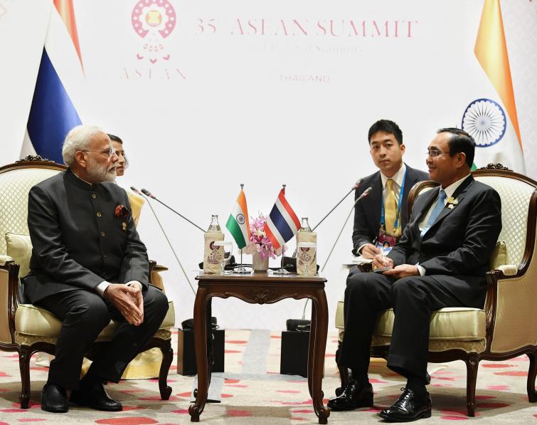 Indian PM Narendra Modi meets Thai counterpart Prayut Chan-o-Cha