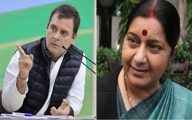 Rahul Gandhi's words have hurt us deeply: Sushma Swaraj on Congress chief's reference to LK Advani