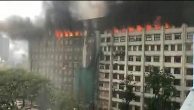 Massive fire breaks out at GST Bhavan in Mumbai