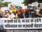 Nankana Sahib Gurdwara attack: Sikh community protests outside Pakistan embassy