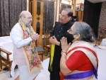 Amit Shah meets classical musician Pt. Ajoy Chakraborty in his 2-day Bengal visit