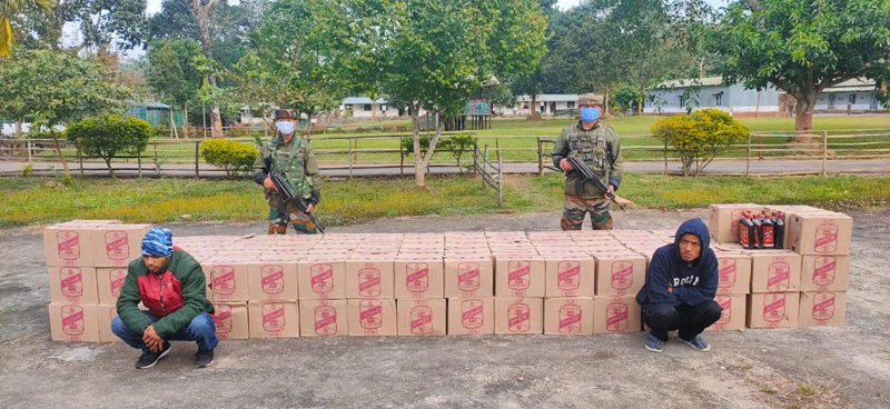 Assam Rifles officials seize 200 cases of IMFL in Nagaland