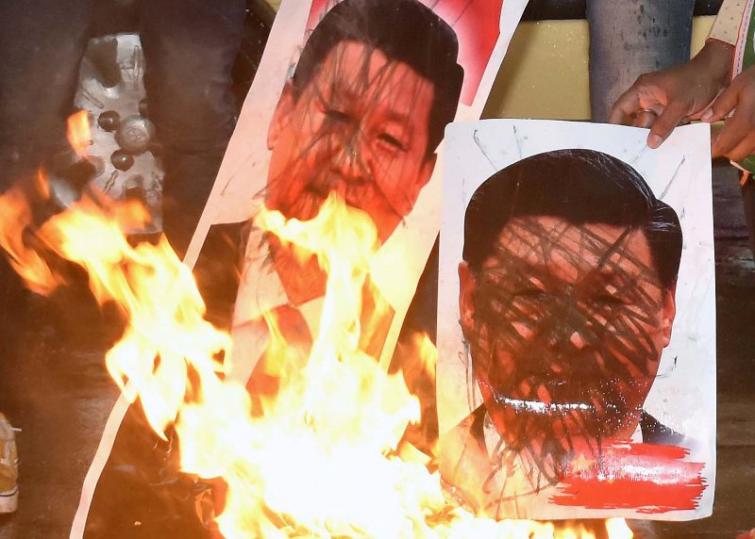 India-China standoff: BJP protests in Srinagar, burn effigy of Chinese President Xi