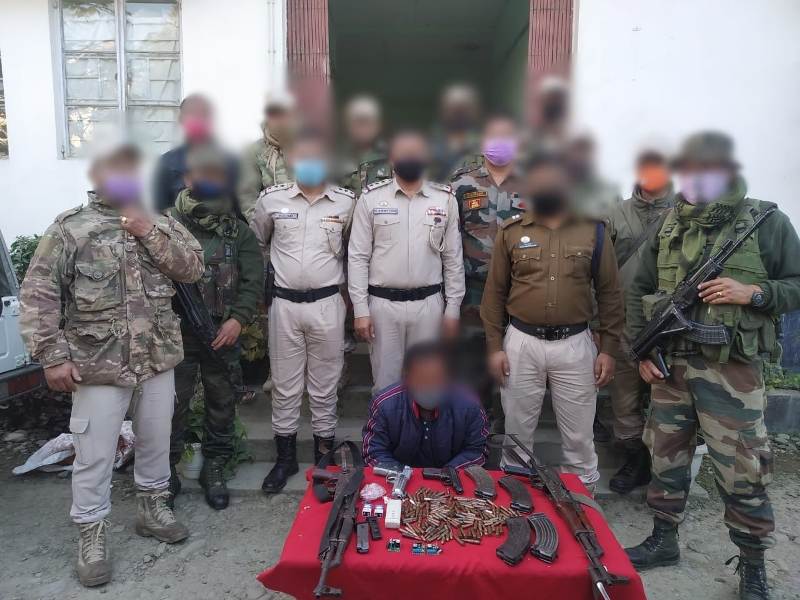 Manipur: Security forces apprehend hardcore insurgent, recover huge cache of arms