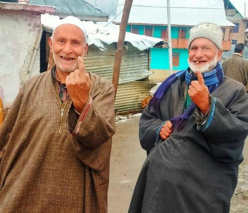 DDC polls: Kashmiris brave chilly weather to cast their votes 