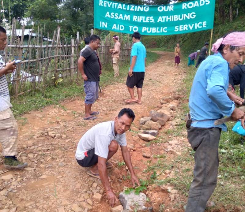 Assam Rifles assists villagers to repair road in Nagaland’s Peren district