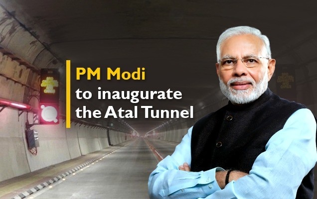 PM Modi Modi to inaugurate Atal Tunnel in Manali tomorrow