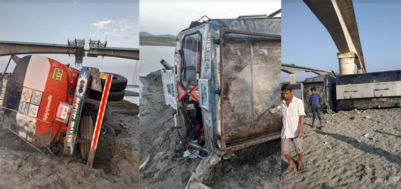 Assam: Oil tanker breaks bridge railings, falls into Brahmaputra river, 1 killed