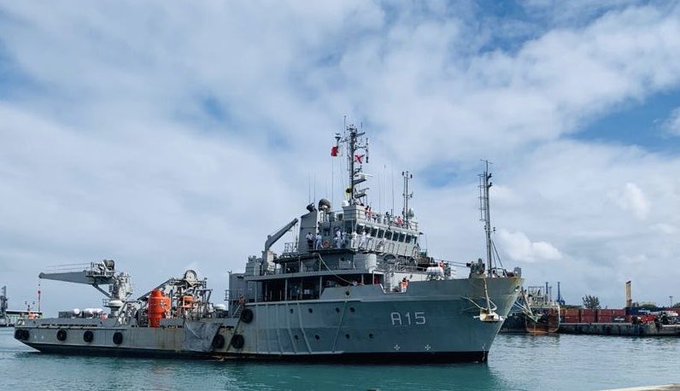 Indian Naval ship visits Mauritius to assist in oil spill salvage operations