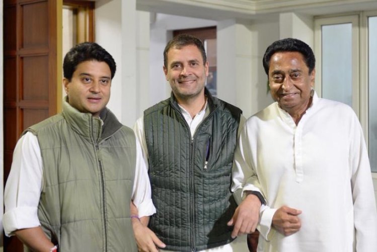 MP crisis: Rahul retweets old photo with Scindia and Kamal Nath