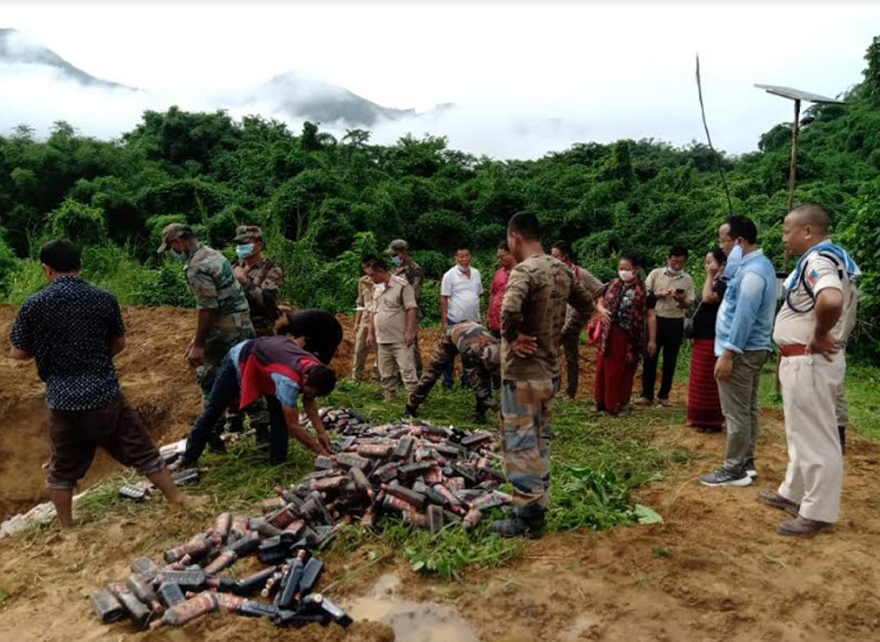 Assam Rifles destroy huge quantity of illegal liquor in Nagaland