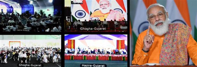 PM Narendra Modi inaugurates Ro-Pax terminal at Hazira